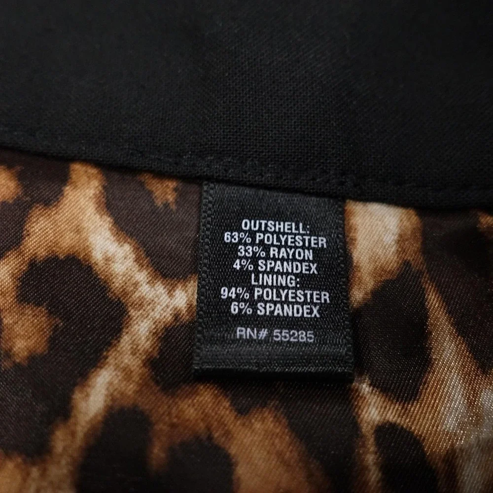 Express Design Studio Skirt Womens Size 6 Black Pencil Career Lined Animal Print